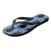 Kat Voices Black Cat Pattern Blue Teenslippers (Schuin)