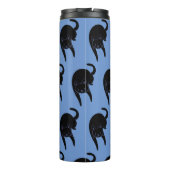 Kat Voices Black Cat Pattern Blue Thermosbeker (Achterkant)