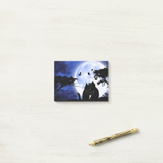kat volle maan post-it® notes (Op bureau)
