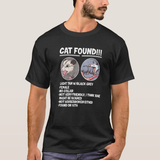 Kat vond opossum Opossum T-shirt (Voorkant)