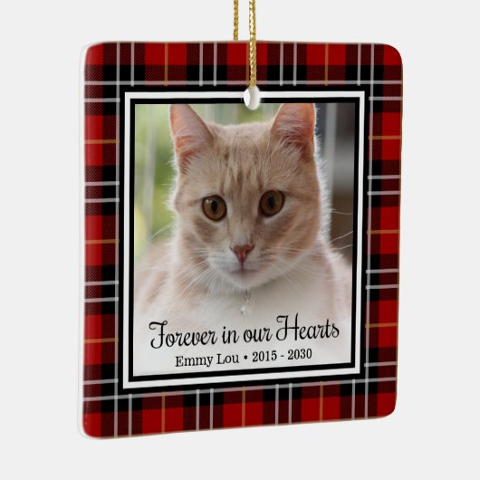Kat 'Voor altijd in onze harten' Keramisch Ornament (Rechts)
