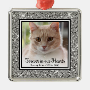Kat Voor Altijd in Onze Hartjes Metalen Ornament
