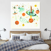 Kat voor atoomruimtes ©studioxine canvas afdruk (Insitu (Slaapkamer))