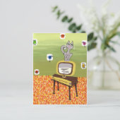 Kat voor atoomtelevisie en -kool briefkaart (Staand voorkant)