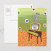 Kat voor atoomtelevisie en -kool briefkaart (Voorkant / Achterkant)