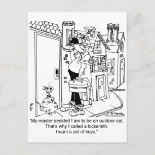 Kat voor buitengebruik briefkaart