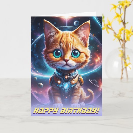 Kat voor de kosmische ruimte: de kosmische ruimtev kaart (Gele Bloem)