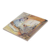 Kat voor de poesjes door de brand tegeltje (Zijkant)