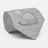 Kat voor geborsteld metaal stropdas (Opgerold)