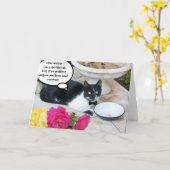 KAT VOOR GENTLE IN DE RESTAURANT-Vaderdag Kaart (Gele Bloem)