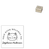 Kat voor glimlachen | Aangepast Dit boek behoort t Rubberstempel (Gestempeld)