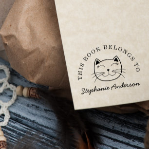 Kat voor glimlachen   Aangepast Dit boek behoort t Zelfinktende Stempel