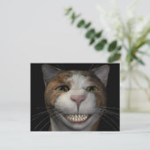 Kat voor glimlachen briefkaart (Staand voorkant)