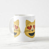 Kat voor glimlachen met hartvormig gekleurde ogen  koffiemok (Voorkant links)