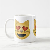 Kat voor glimlachen met hartvormig gekleurde ogen  koffiemok (Links)