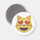 Kat voor glimlachen met hartvormig gekleurde ogen  magneet (Voorkant / Achterkant)