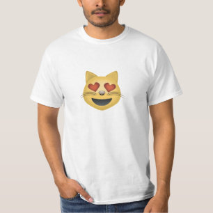 Kat voor glimlachen met hartvormig gekleurde ogen  t-shirt