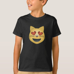 Kat voor glimlachen met hartvormig gekleurde ogen  t-shirt