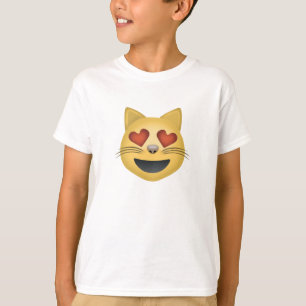 Kat voor glimlachen met hartvormig gekleurde ogen  t-shirt