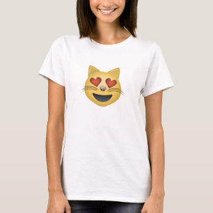 Kat voor glimlachen met hartvormig gekleurde ogen  t-shirt