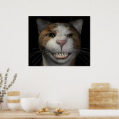 Kat voor glimlachen poster (Keuken)