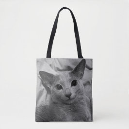 Kat voor glimlachen tote bag