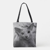 Kat voor glimlachen tote bag (Achterkant)