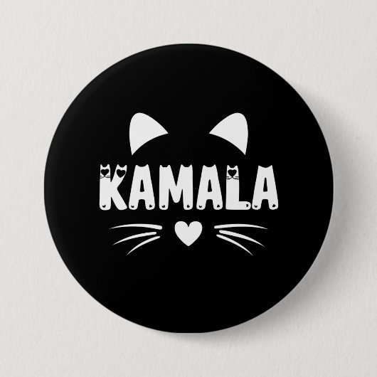 Kat voor Harris 2024 Ronde Button 7,6 Cm (Voorkant)