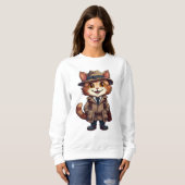 Kat voor het lenen van koffie trui (Voorkant volledig)