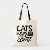 Kat voor het lezen van koffieboekjes tote bag (Voorkant)