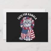 Kat voor Kamala Kattenbloemen Amerikaanse Vlag 202 Kaart (Voorkant)