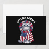 Kat voor Kamala Kattenbloemen Amerikaanse Vlag 202 Kaart (Voorkant / Achterkant)