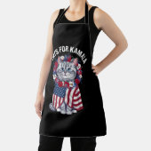 Kat voor Kamala Kattenbloemen Amerikaanse Vlag 202 Schort (Insitu)