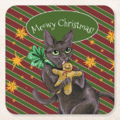Kat voor kerstkoekjes kartonnen onderzetters (Voorkant)