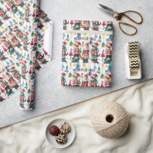 Kat voor Kerstmis Cadeaupapier