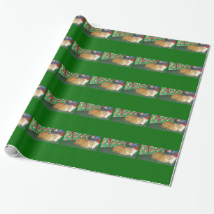 Kat voor kerstmis cadeaupapier