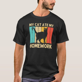 Kat Voor Kinderen Jongens Zwarte Kat Kat Mens Katt T-shirt
