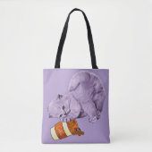 KAT VOOR KOFFIE SNIJDEN TOTE BAG (Voorkant)