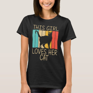 Kat Voor Meisjes Kid Zwarte Kat  Kat Mens Katten T-shirt