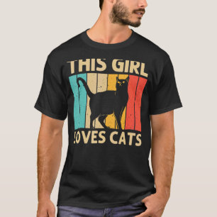 Kat voor meisjes Kind zwarte kattenkat 1 T-shirt