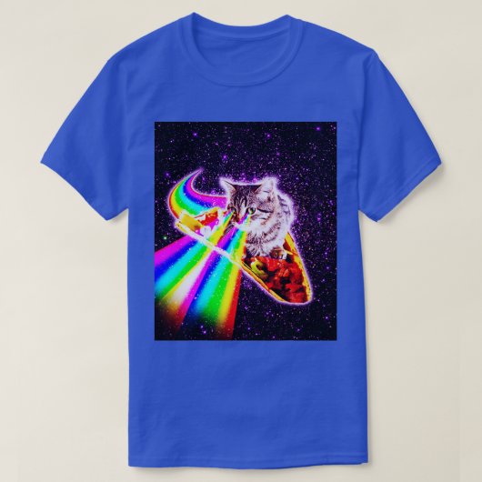 Kat voor regenbooglaserogen Galaxy Cat Buitenspati T-shirt (Design voorkant)