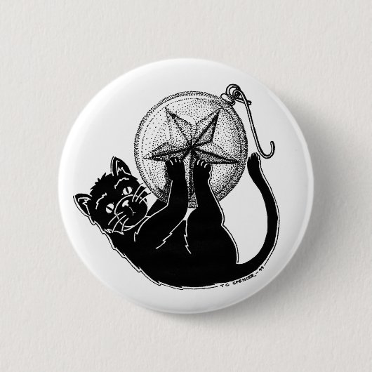 Kat voor sierdoeleinden ronde button 5,7 cm (Voorkant)