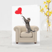 Kat voor tablet met hartballon kaart (Gele Bloem)