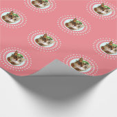 Kat voor tafelgebruik met kerstcadeaupapier cadeaupapier (Hoek)