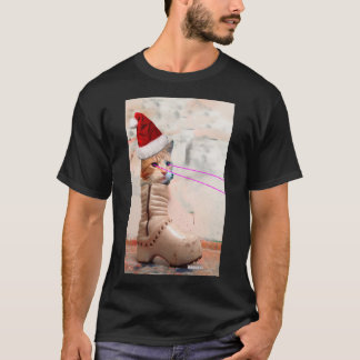 Kat voor toetsenbord SANTA HAT in RAD SHOE t-shirt