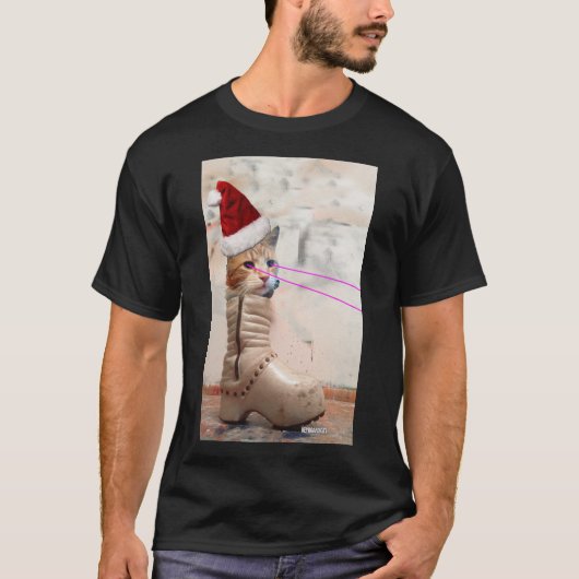 Kat voor toetsenbord SANTA HAT in RAD SHOE t-shirt (Voorkant)