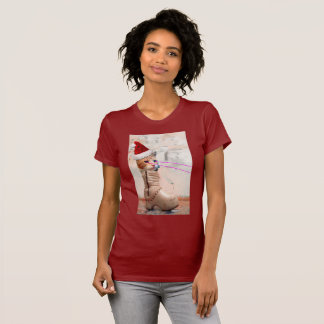 Kat voor toetsenbord SANTA IN SHOE T-shirt