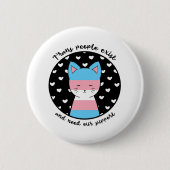 Kat voor transgenderondersteuning ronde button 5,7 cm (Voorkant)