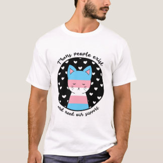 Kat voor transgenderondersteuning t-shirt