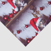 Kat voor vakantiegeld - kerstcadeaupapier tissuepapier (Detail)